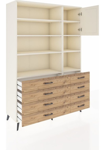 Hyperion Dolap 8 Raflı 8 Çekmeceli Tek Kapaklı 132x44x195 Aytaşı-aytaşı/çam Aytası/atlas Çam Hyperion Dolap 8 Raflı 8 Çekmeceli Tek Kapaklı 132x44x195 Aytaşı-aytaşı/çam Aytası/atlas Çam