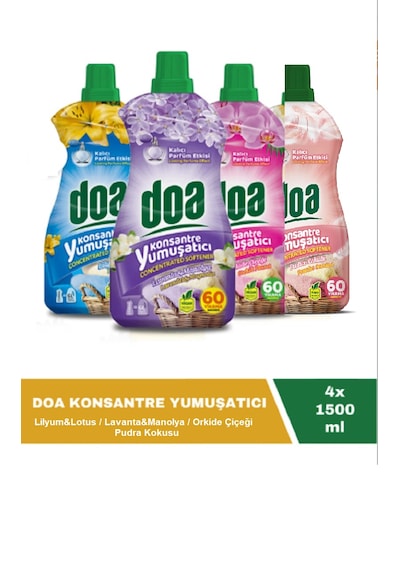 Doa Konsantre Yumuşatıcı Seti 4 X 1500 Ml 240 Yıkama 4'lü Set