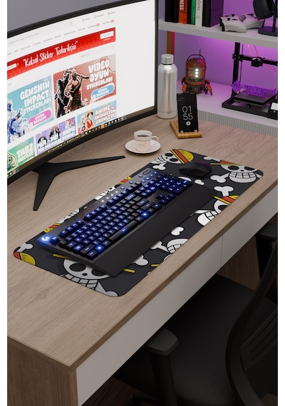 One Piece Kaymaz Dikişli Kauçuk Oyuncu Mousepad V5 - 70x30 Xl Gaming Mouse Pad Fare Altlığı