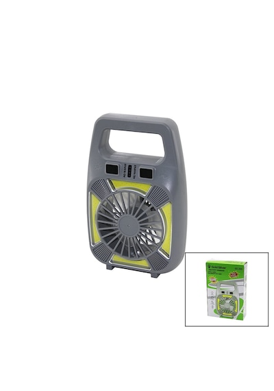 2in1 Mini Fan - Fener Usb Şarj 2 Kademe Hız Lamba 4 Fonksiyon - 10w Su Geçirmez Taşıma Kulp Mini Vantilatör Gs-