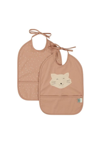 Trixie Mrs.cat Sıvı Geçirmez 2'li Bebek Mama Önlüğü Seti 96-323 Pembe