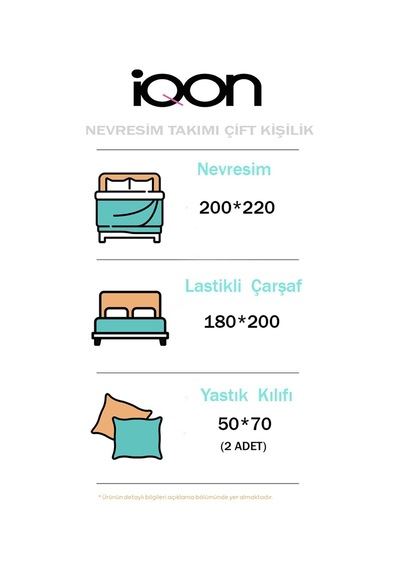 İqon Lastikli Çarşaflı Nevresim Takımı Çift Kişilik Dream Kırık Beyaz