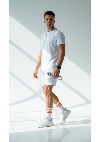 Plus Scorpion Unisex Tenis Çorabı 2 Lü Set Pamuklu, Nefes Alabilir, Günlük & Spor Kullanımına Uygun Beyaz Çorap Beyaz