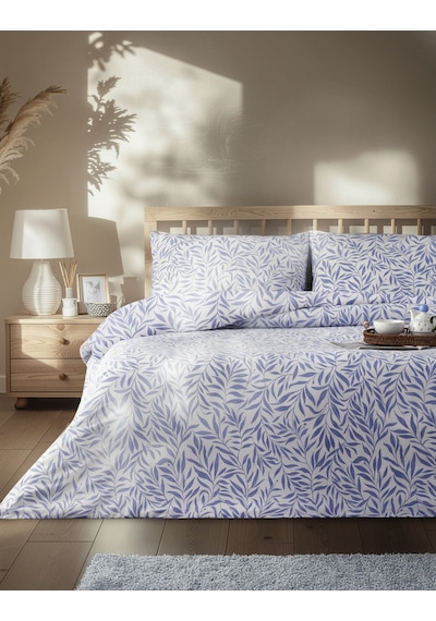 English Home Leaf Dream Kolay Ütülenir Tek Kişilik Nevresim Takımı 160x220 Cm Mavi