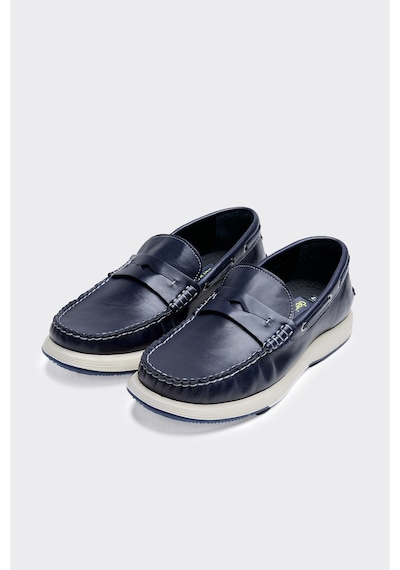 Derinet Hakiki Deri Erkek Loafer Ayakkabı Lacivert Lacivert