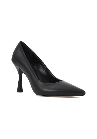 Kadın Siyah Yüksek İnce Topuklu Deri Stiletto