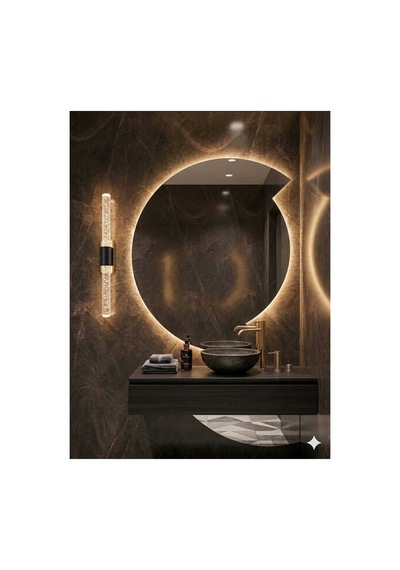 Bubblelight Medium 40 Cm Modern Tasarım Led Aplik - Duvar Lambası - Siyah - Elektrikli - Günışığı Çok Renkli