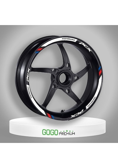 M Power Beyaz Honda Pcx Uyumlu 1 Set Jant Şeridi