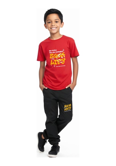 Fyk Kids Erkek Çocuk Hug People Yazılı Alt-üst Takım Kırmızı