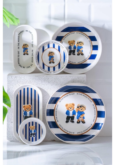 Acar Cool Bear 6 Kişilik 21 Parça Kahvaltı Takımı Çok Renkli