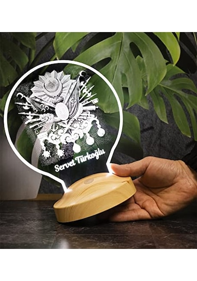 Babaya Hediye, Osmanlı Tuğrası 3d Led Lamba - Tarih Ve Sanatseverler İçin Kişiye Özel Hediyelik, Osmanlı Temalı