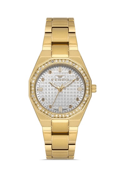 Ferro Fl40134a-b Quartz Çelik Altın Rengi 30 Mm Kadın Kol Saati Altın