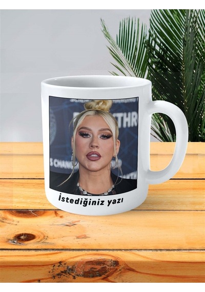 Christina Aguilera Baskılı Kupa Bardak Kişiye Özel Desen 1 Çok Renkli