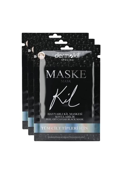 Xmlbayiciniz Dermokil Soyulabilir Havyarlı Siyah Kil Yüz Maskesi Tüm Cilt Tipleri İçin 15 Ml X 3 Adet Diğer