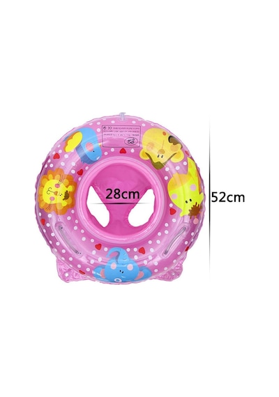 0-3 Yaş 50 Cm Pembe Oturaklı Bebek Şişme Deniz Simidi, Çocuk Deniz Can Simidi, Bebek Yüzme Koltuğu Pembe