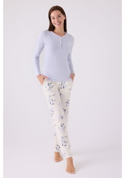 Pierre Cardin Kadın Mavi Pijama Takımı Pc8884-s-v1 Mavi
