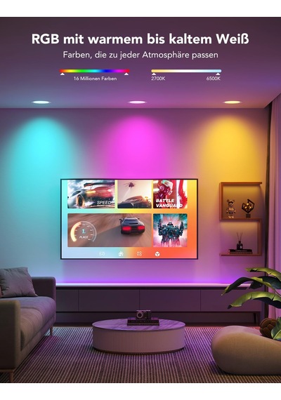 Govee Smart Led Gömme Spot Işıklar 11w, Rgbww Gömme Işıklar 120 Mm Kısılabilir, Matter Ve Alexa 850lm İle Uyumlu Ultra Düz Tavan Spotları, Banyo, Mutfak, Oturma Odası İçin Gömme Spotlar, 4'lü Paket Siyah