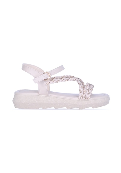 Moda Ayakkabı 852 Syh-krem Yazlık Düz Sandalet Ayakkabı Krem
