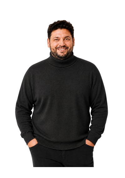 Battalmoda Erkek Büyük Beden Antrasit Tam Balıkçı Pamuklu Kazak 3xl-4xl-5xl-6xl