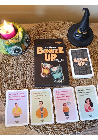 Booze Up İçki Oyunu +18 - Kese Hediyeli 50 Kart Çiftler İçin Eğlenceli Kart Oyunu