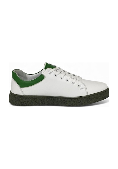 Catelli %100 Deri Ortopedik Erkek Rahat Günlük Sneaker Mevsimlik Taraftar Ayakkabı 40-44 Yeşil Beyaz