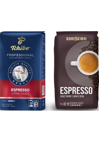 Tchibo Profesional Espresso Çekirdek Kahve 1 KG + Tchibo Eduscho Espresso Profesional Çekirdek Kahve 1 KG