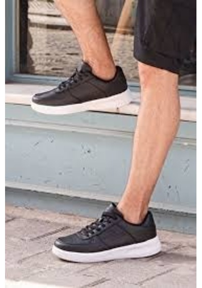 Jump 22233 Siyah Beyaz Comfort Taban Erkek Sneaker Ayakkabı Siyah - Beyaz