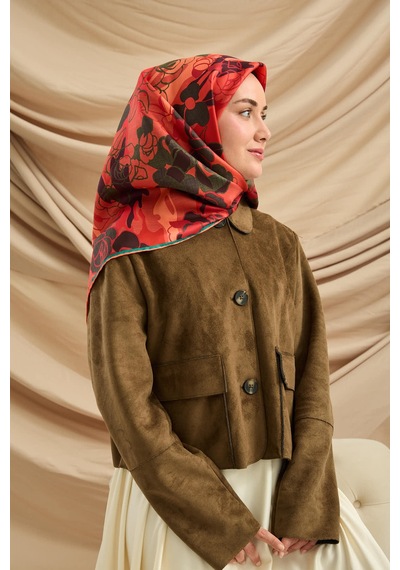 Silk Home Twill İpek Eşarp 11483-24 Kırmızı, Narçiçeği, Koyu Mor, Yeşil, Antrasit
