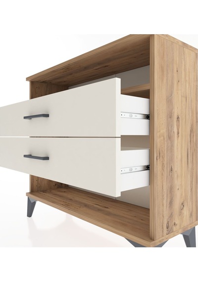 Arges Şifonyer Tek Raflı 2 Çekmeceli 88x30x80 Çam-aytaşı Atlas Çam