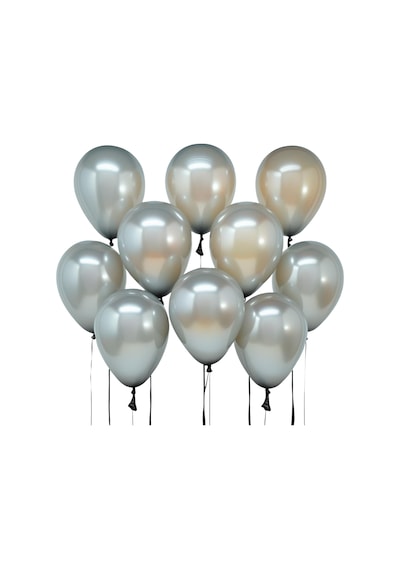 20 Adet 12 İnç 30 Cm Metalik Gümüş Balon Doğum Günü Süsleme GÜMÜŞ