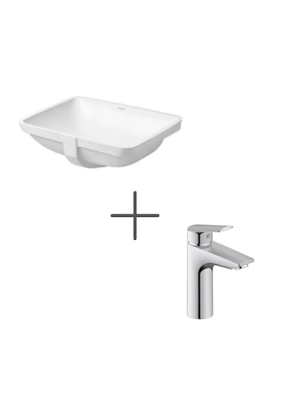 Duravit Starck 3 49 Cm Tezgahaltı Lavabo Ve No.1 Lavabo Bataryası