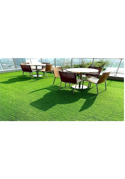 Çim Halı 7 Mm Bahçe Balkon Yapay Çim Halı Sunni Çim Halı Kaymaz Taban Yeşil