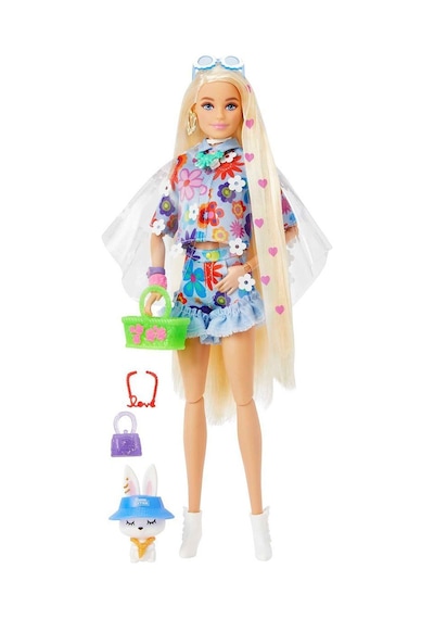 Hdj45 Barbie Extra - Mavi Etekli Bebek