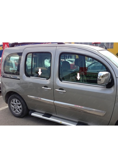 Ebal Otomotiv Renault Kangoo Krom Cam Çıtası 4 prç. 2008 Üzeri P. Çelik