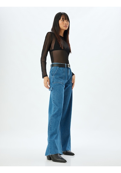 Koton Geniş Paça Kot Pantolon Cep Detaylı Normal Bel Kesik Paça Pamuklu - Wide Leg Jeans Orta İndigo 5wal40074md Indigo İndigo Koton Geniş Paça Kot Pantolon Cep Detaylı Normal Bel Kesik Paça Pamuklu - Wide Leg Jeans Orta İndigo 5wal40074md Indigo İndigo