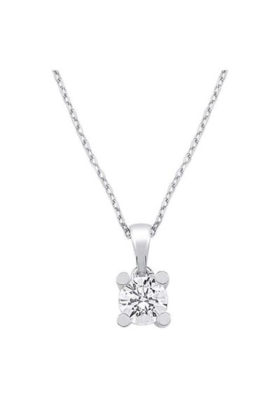 0.15ct Karat H-ı Vs Pırlanta Yuvarlak Tırnak Tektaş Kolye