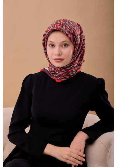 Silk Home Aura Eşarp 140006-05 Kırmızı, Acı Kahve, Vizon, Bordo