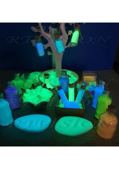 50 Gr Fosfor Tozu Karanlıkta Parlayan Fosfor Luminous Buz Mavisi