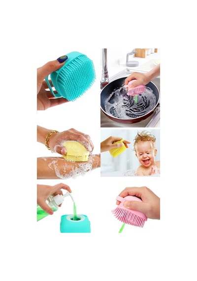 Şampuan Hazneli Silikon Peeling Duş Fırçası Karışık
