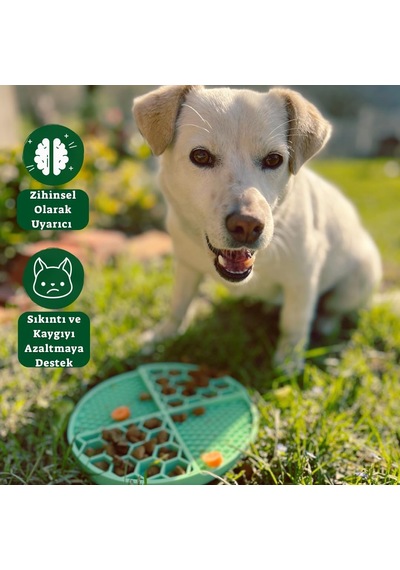 Köpek Ve Kedi Için Yalama Matı-yavaş Yeme, Gıda Sınıfı Silikon, Can Sıkıntısı Azaltıcı-petek Desen Su Ye