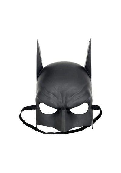 Siyah Renk Çocuk Boy Arkadan Lastikli Batman Maskesi A Kalite 20x14 Cm