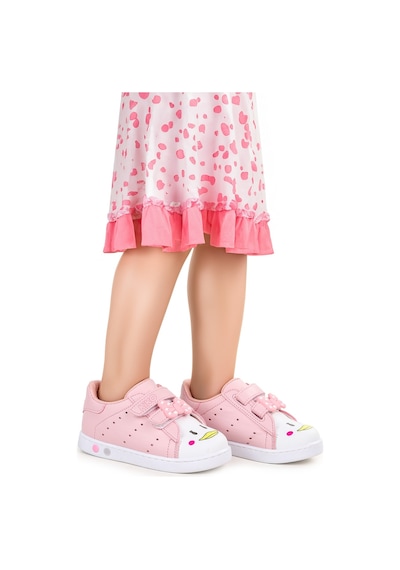 Kiko Kids Bart Cırtlı Işıklı Kız Bebek Spor Ayakkabı Pembe