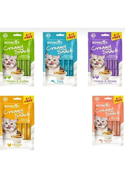 Royalist Creamy Snack 75 Gr Kedi Ödül Maması 5'li Set