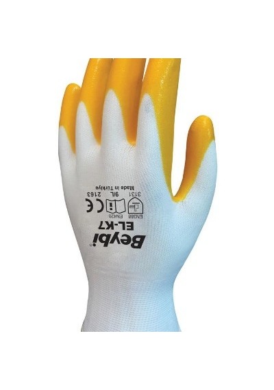 Nitril Eldiven Sarı Beyaz No:10