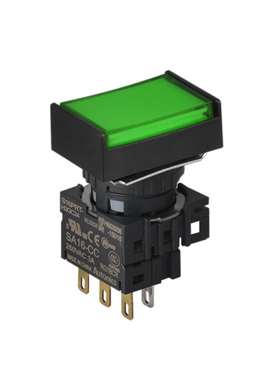 Autonics S16prt-h3gc24 ,kontak-1a1k Yeşil-24v Yaylı M16 Buton