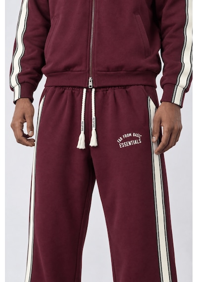 Respire Erkek Essentials Şerit Detaylı Doubleface Eşofman Takımı Bordo