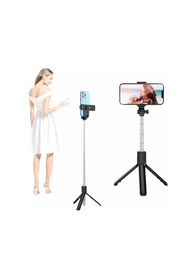 Mey İthalat Selfie Çubuğu Tripod Bluetooth Kumandalı Selfie Çubuğu Telefon Tutucu