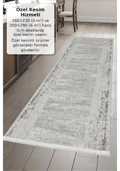 4m2 Ve 6m2 Ebatlarında Bambu Tarz Halı Modern Dokuma Salon Oturma Odası Mutfak Halısı Antialerjik Gri 2391 Gri