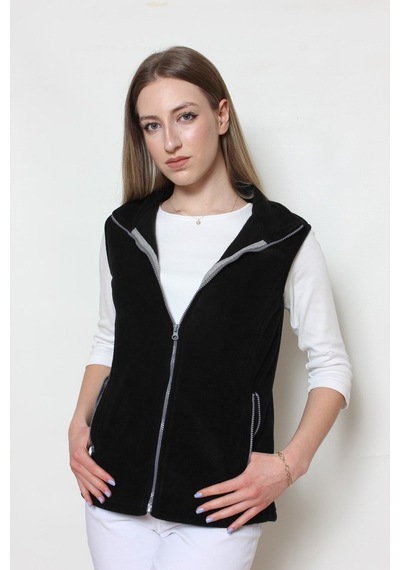 CottonCool Kadın Polar Yelek Siyah
