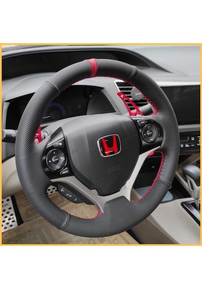 Honda Civic Fb7 Araca Özel Direksiyon Kılıfı Otomatik F1 Araçlarına Uyumlu